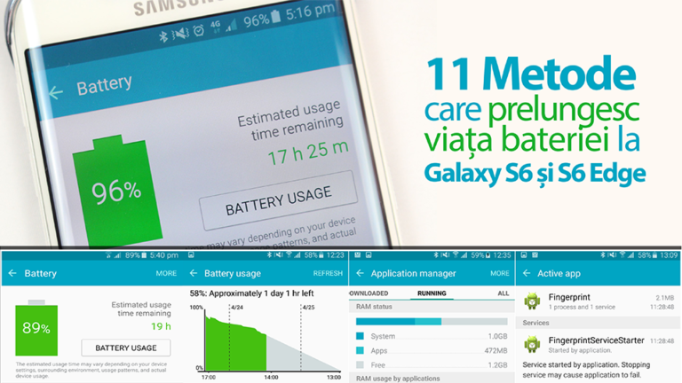 11 Metode care prelungesc viața bateriei la Galaxy S6 și S6 Edge