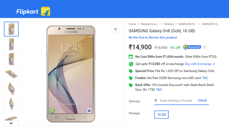 Samsung a început vânzările Galaxy On8 exclusiv în India prin Flipkart