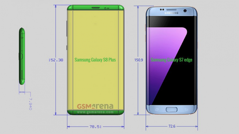Dimensiunile presupuse ale lui Samsung Galaxy S8 și Samsung S8 Plus