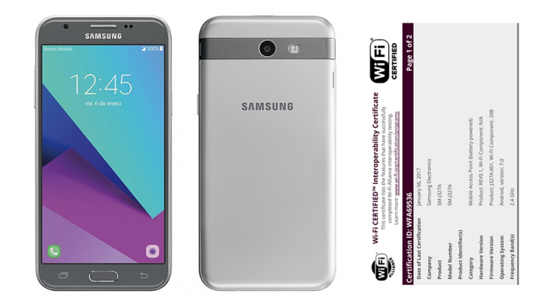Samsung Galaxy J3 Emerge primește certificare Wi-Fi și rulează Android 7.0 Nougat