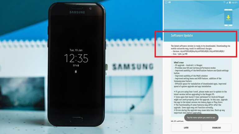 A fost lansată actualizarea cu Android Nougat pentru Samsung Galaxy A5 (2017)