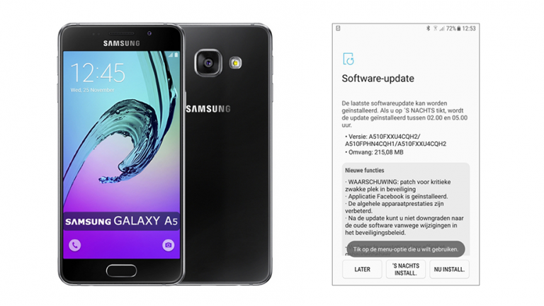 Samsung Galaxy A5 (2016) primește actualizarea de securitate