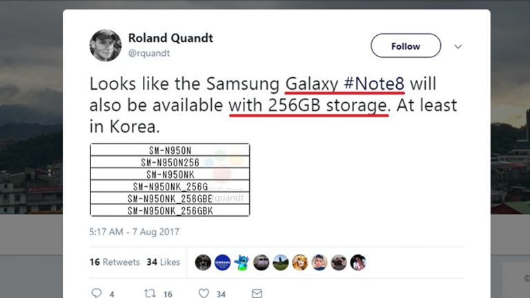 Samsung Galaxy Note 8 Emperor Edition include 256 GB de stocare nativă