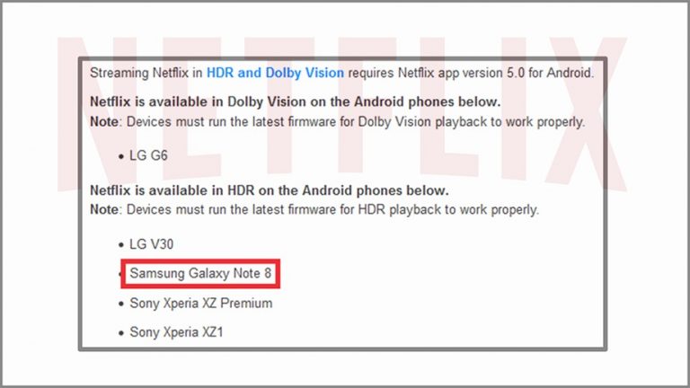 Netflix confirmă compatibilitatea HDR cu Samsung Galaxy Note 8