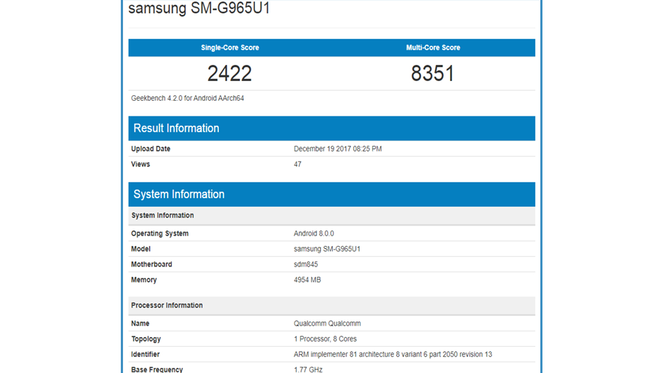 Galaxy S9+ cu Snapdragon 845 are scoruri impresionante în teste