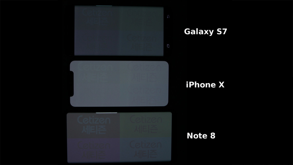 Care ecran se arde mai repede: iPhone X vs Galaxy S7 vs Galaxy Note 8
