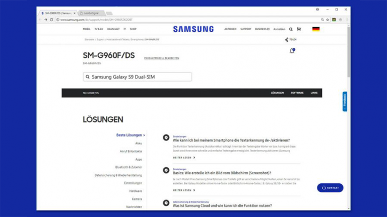Samsung Germania lansează pagina de suport Galaxy S9 Dual SIM