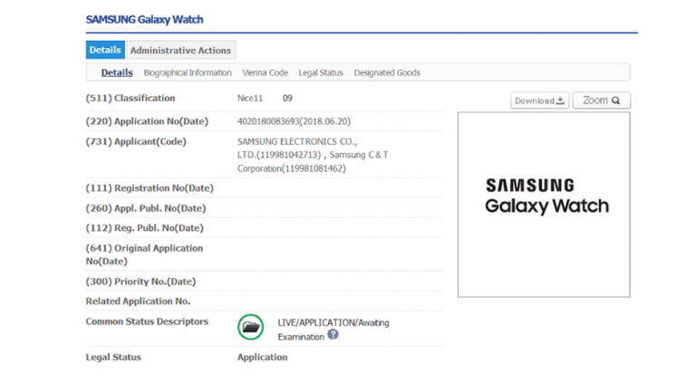 Acesta este logo-ul Galaxy Watch, numele Gear S4 nu va mai fi utilizat