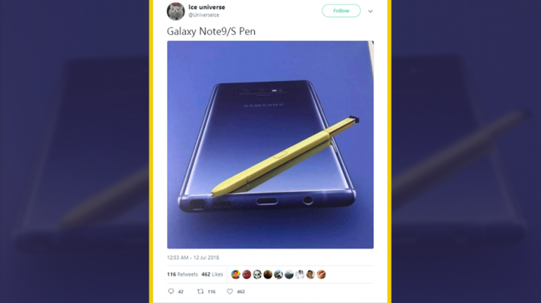 Noul S Pen a lui Note 9 a apărut într-o primă fotografie oficială