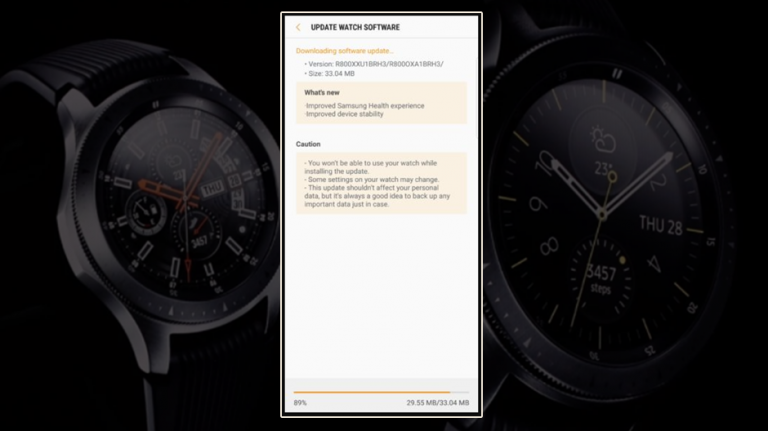 Galaxy Watch la prima actualizare, îmbunătățiri în Samsung Health
