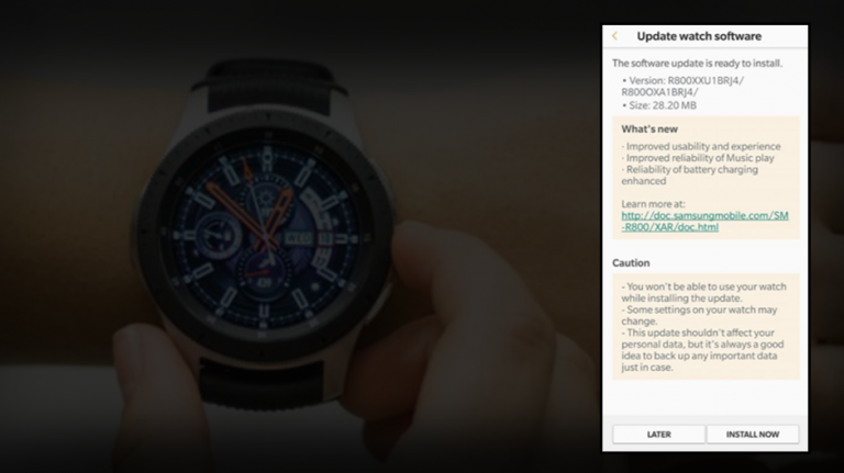Actualizare pentru Galaxy Watch, îmbunătățește încărcarea bateriei