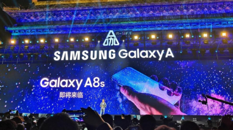 Samsung testează un smartphone, Galaxy A8s, complet fără margini