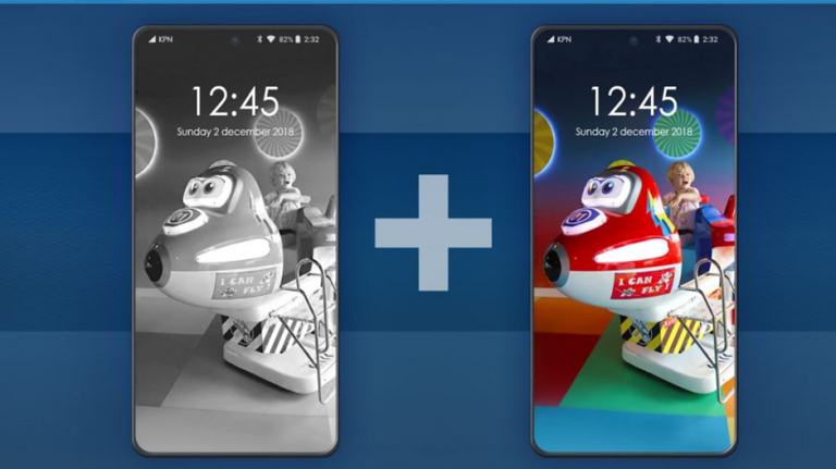 Smartphone Samsung cu două tipuri de camere foto, alb-negru și color