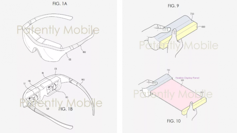 Patent Samsung pentru ochelari inteligenți și tabletă cu afișaj rulabil