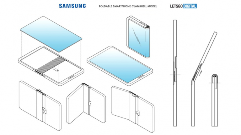 Samsung a brevetat un nou telefon pliabil cu clapetă