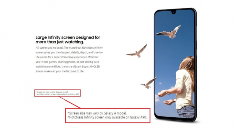 Smartphone-ul Galaxy A90 confirmat cu „Notchless Infinity Screen”