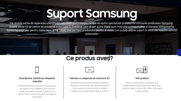 Samsung a introdus în România asistență 24/7 pentru smartphones și wearables