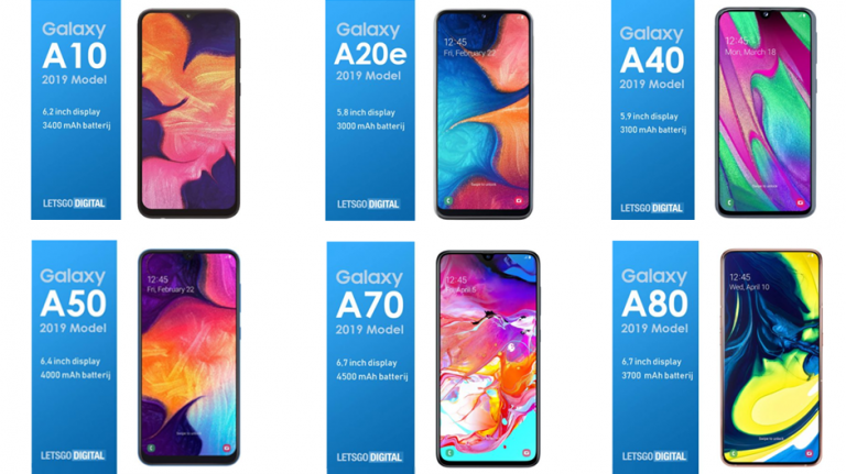 Toate modelele Samsung din seria Galaxy A apărute în 2019