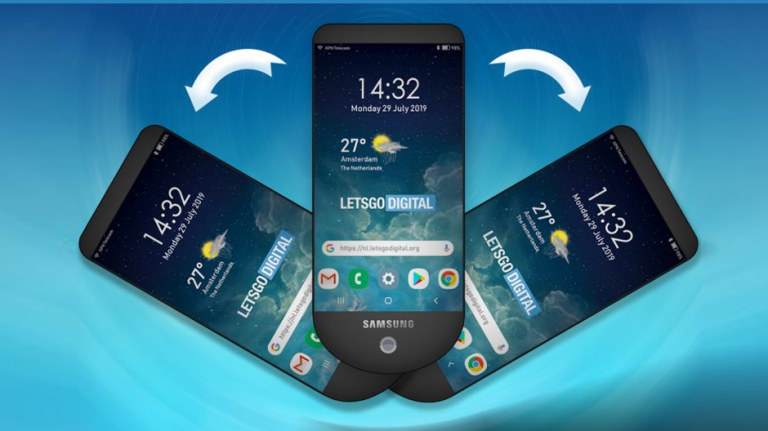 Smartphone Samsung 3 în 1, cu trei ecrane extensibile