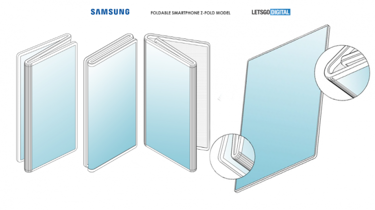 Brevet pentru telefon pliabil Samsung Galaxy cu design Z-Fold
