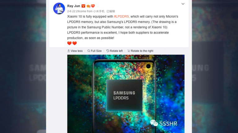 Samsung va furniza memoria LPDDR5 pentru Xiaomi Mi 10