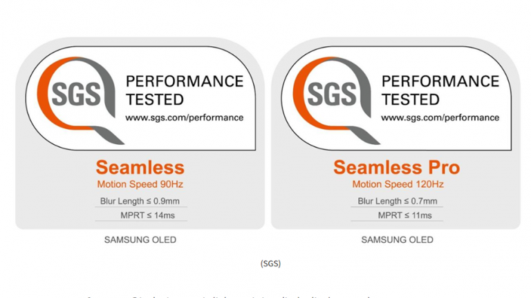 Ecranele Samsung OLED de 90 și 120Hz certificate „Seamless Display”