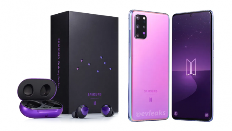 Samsung Galaxy S20+ și Galaxy Buds+ BTS Edition, în culoarea violet