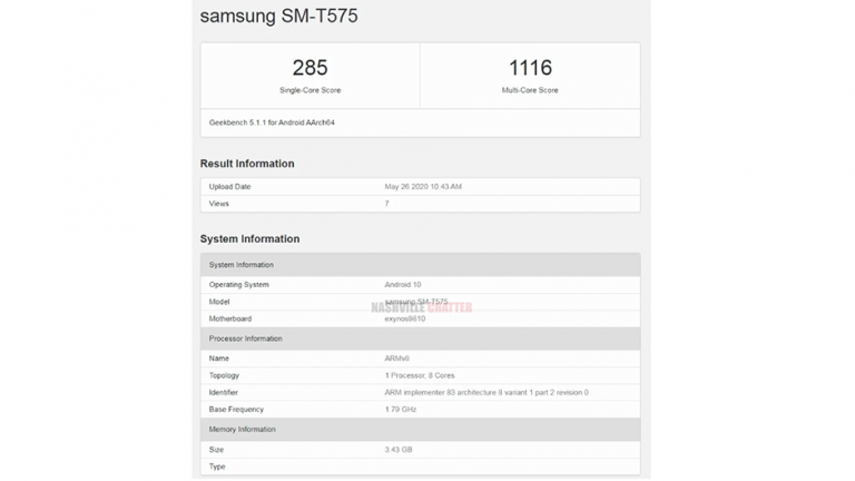 Galaxy Tab SM-T575, o nouă tabletă Samsung cu procesor Exynos 9810