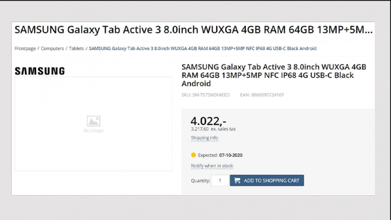 Samsung Galaxy Tab Active 3: au apărut prețul și data lansării