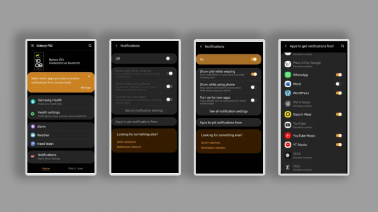 Cum să setați Galaxy Fit & Galaxy Fit 2 pentru a primi notificări din aplicații