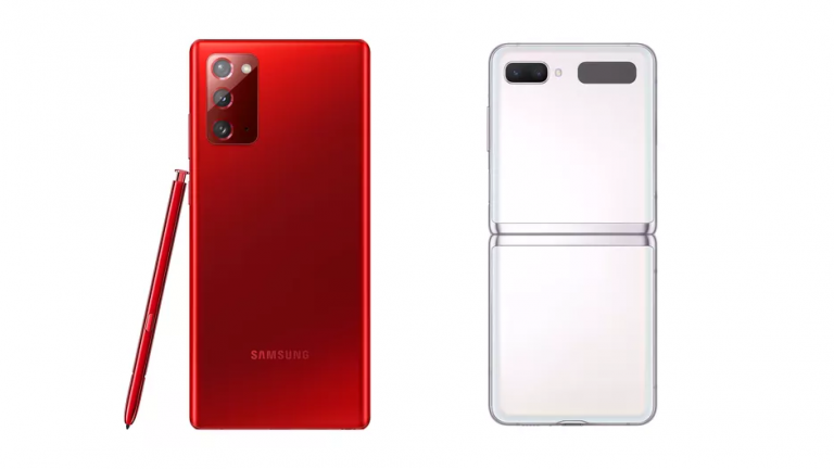 Galaxy Note 20 5G si Z Flip 5G disponibile in culori festive rosu si alb