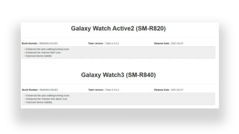 Galaxy Watch 3 si Galaxy Watch Active 2 primesc o noua actualizare de software