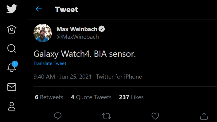 Galaxy Watch 4 cu senzor BIA pentru a masura grasimea corporala