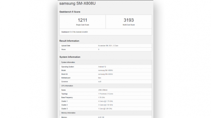 Seria Samsung Galaxy Tab S8 procesorul Snapdragon 898 va fi la bord