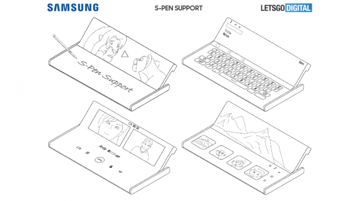 Smartphone Galaxy Z Fold & Sliding cu suport Samsung S Pen
