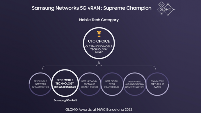 Samsung 5G vRAN a primit CTO Choice Award la MWC 2022 Barcelona