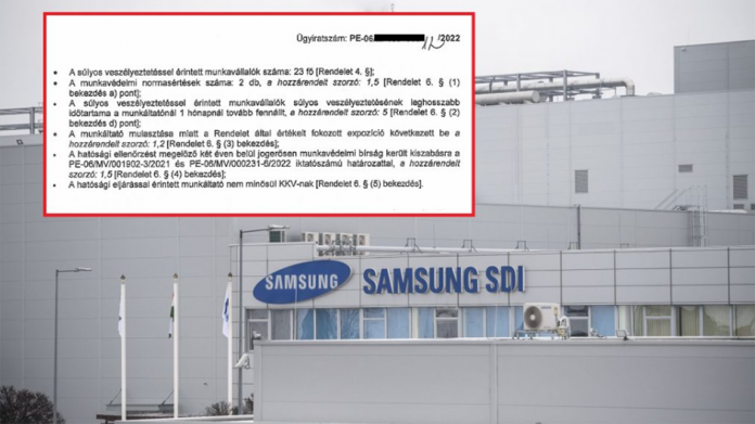 Fabrica de baterii Samsung din Göd Ungaria a fost amendata