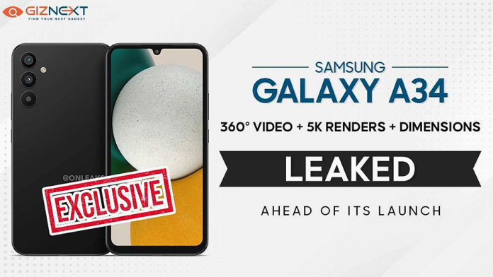Samsung Galaxy A34 primele randari si specificatii