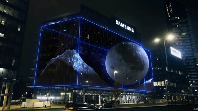 Proiecție spectaculoasa 3D la Milano pentru Galaxy S23