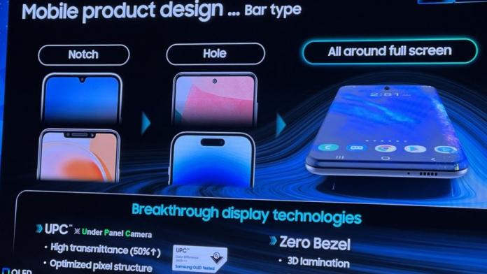 Samsung lucreaza la un ecran fara rame si o camera in-display