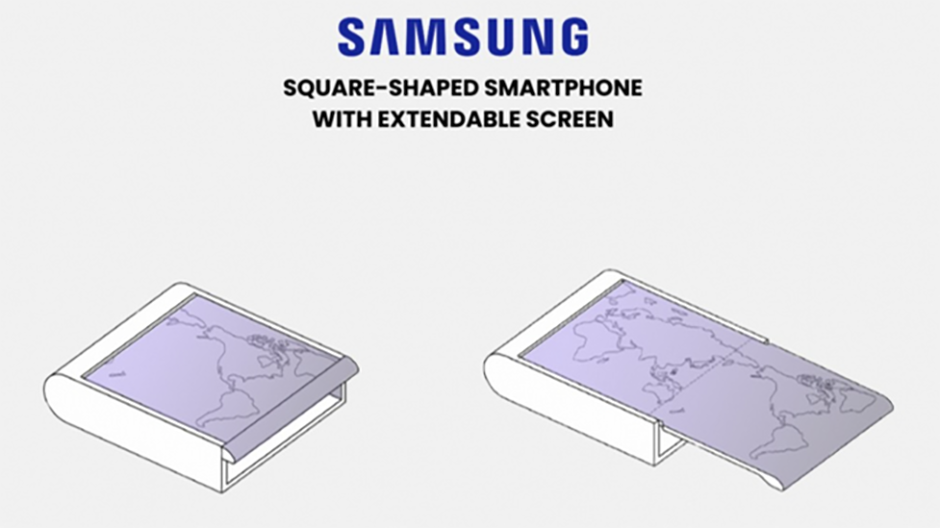 Samsung a brevetat un telefon patrat cu afisaj extensibil